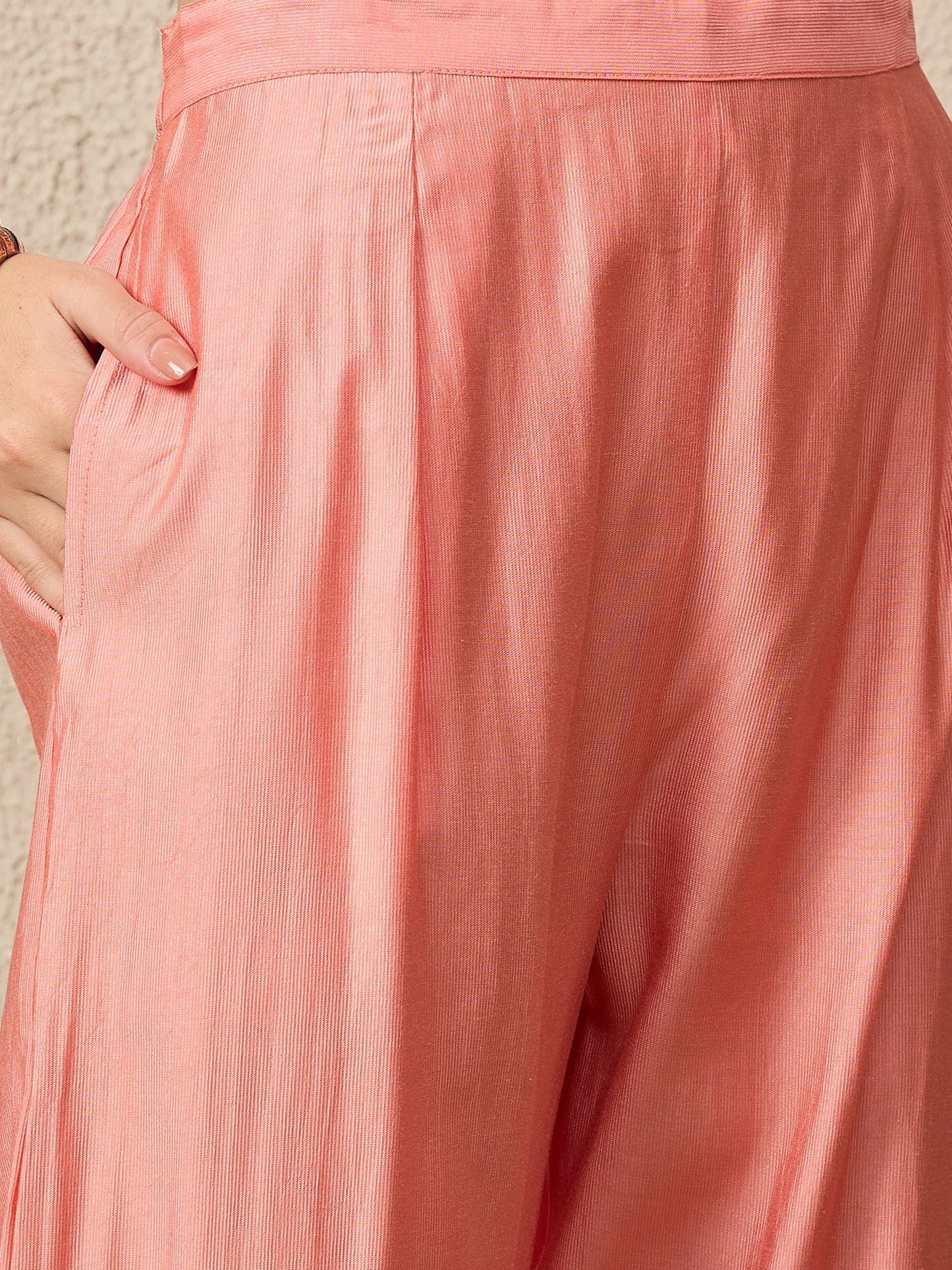 BhavyaRaas Peach Women Viscose Rayon suit Set - FitVibe Fashion