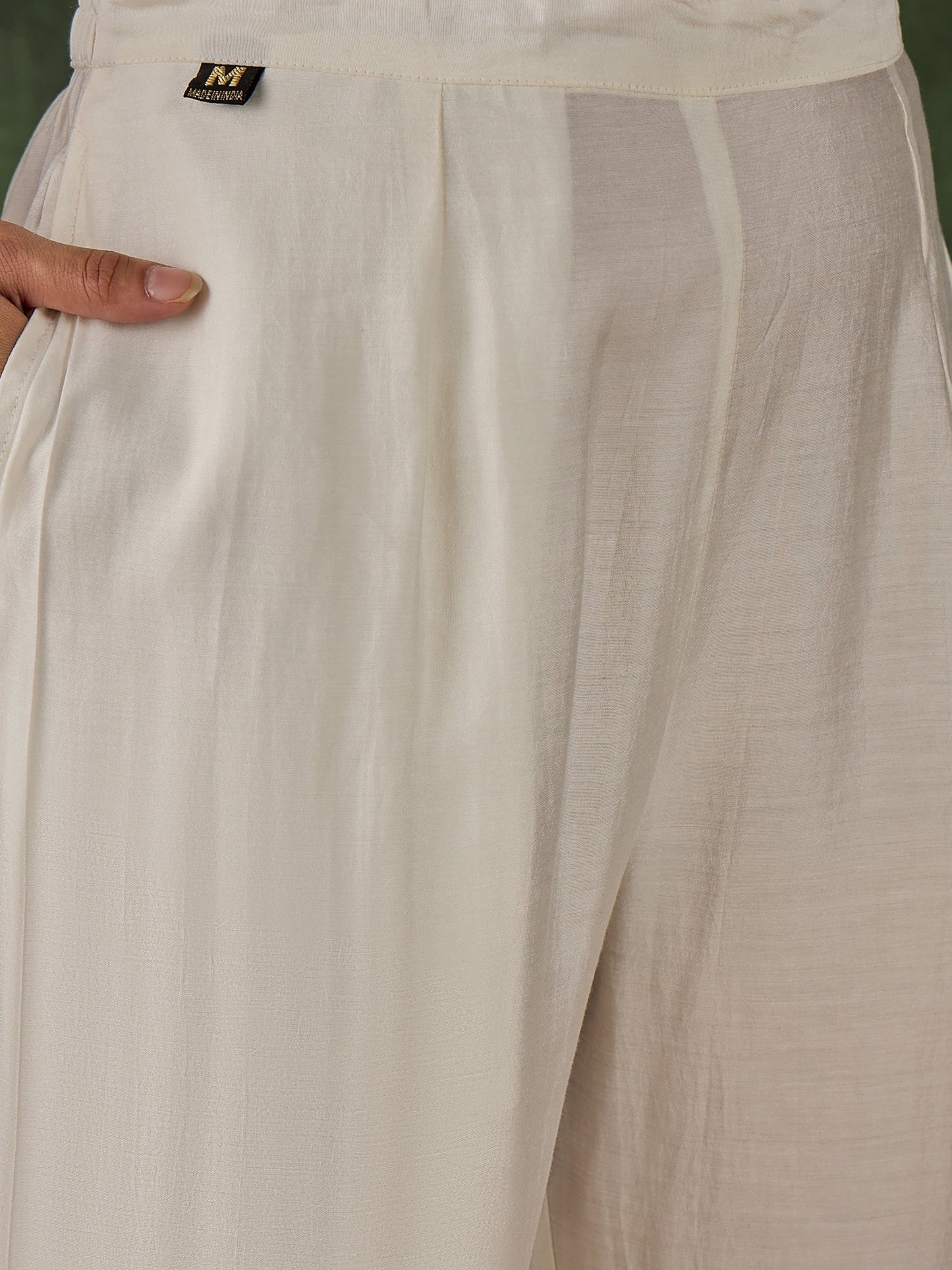 Rutu Women's Silk Blend Embroidered Straight Kurta & Pant Set - FitVibe Fashion