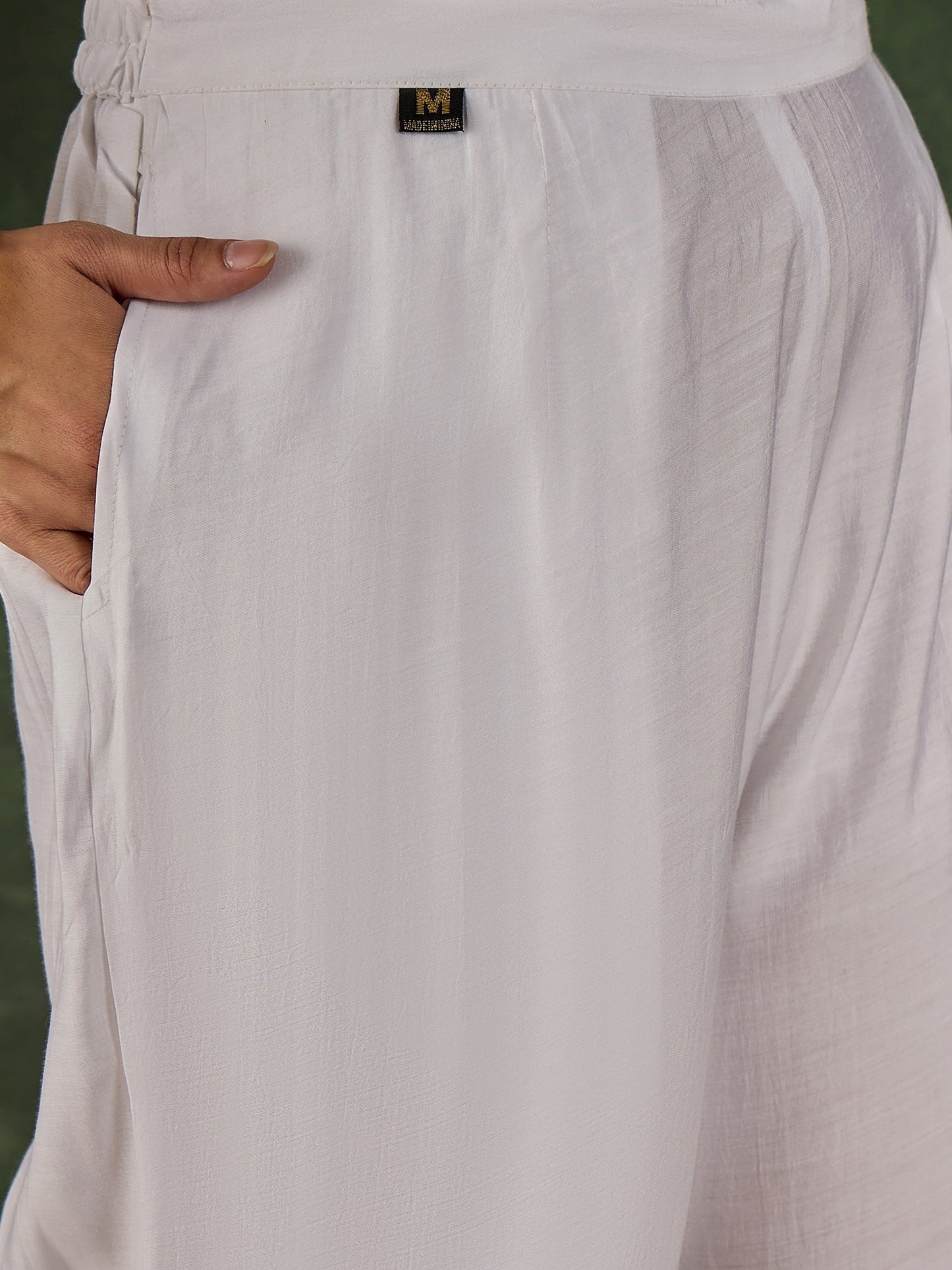 Rutu Women's Silk Blend Embroidered Straight Kurta & Pant Set - FitVibe Fashion