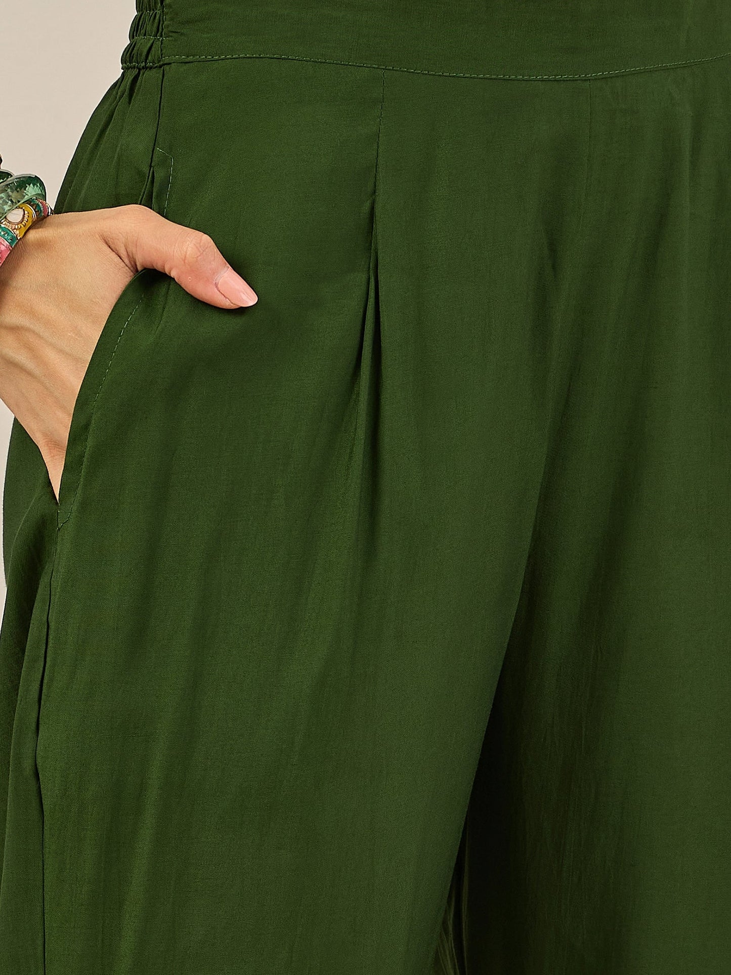 Varnita Women's Embroidered Silk Blend Calf Length Straight Kurta Trouser with Dupatta Set - FitVibe Fashion