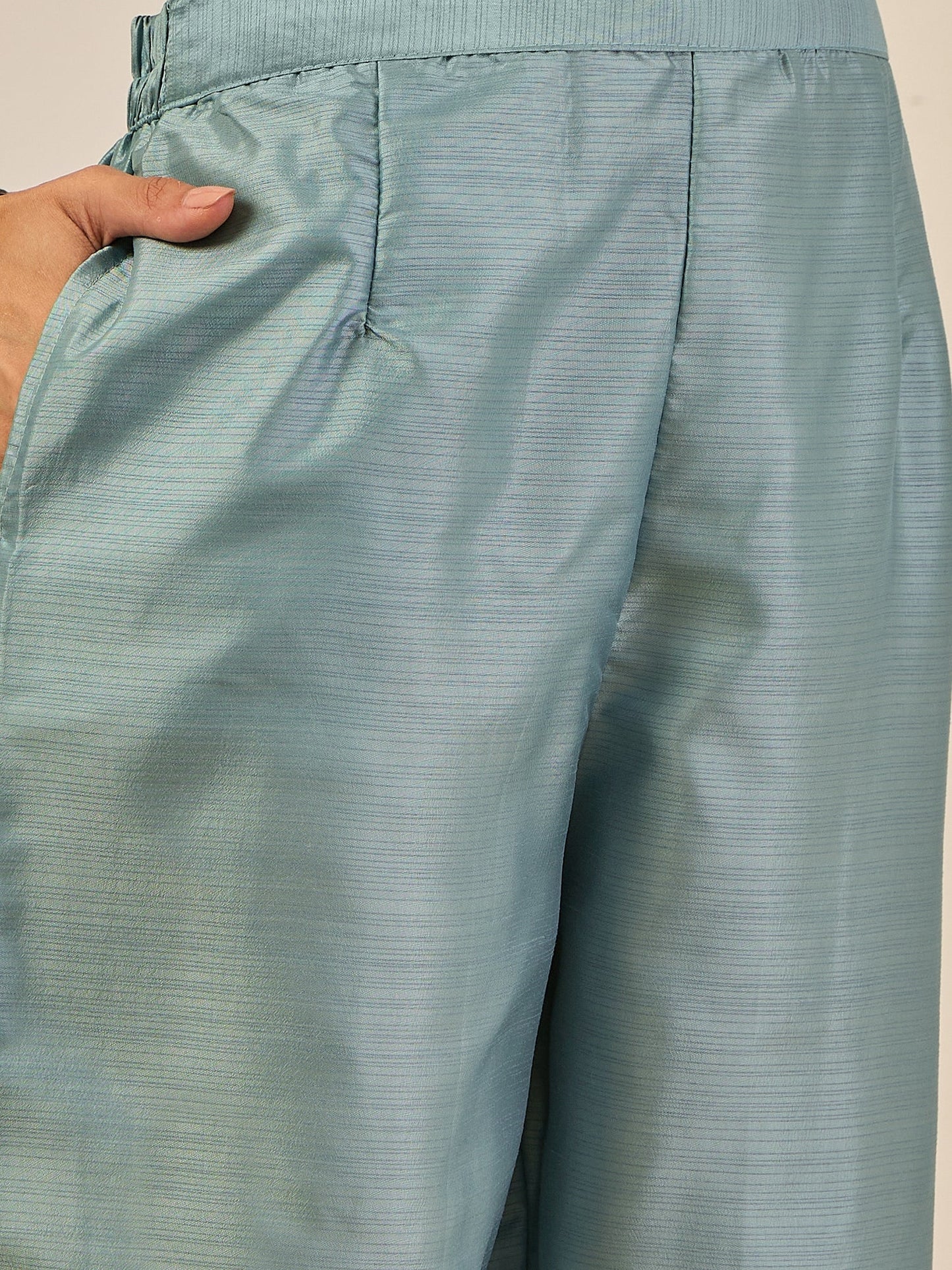 Zehra Womens Silk Blend Embroidered Kurta Pant Set with Dupatta Elegant Ready to Wear - FitVibe Fashion