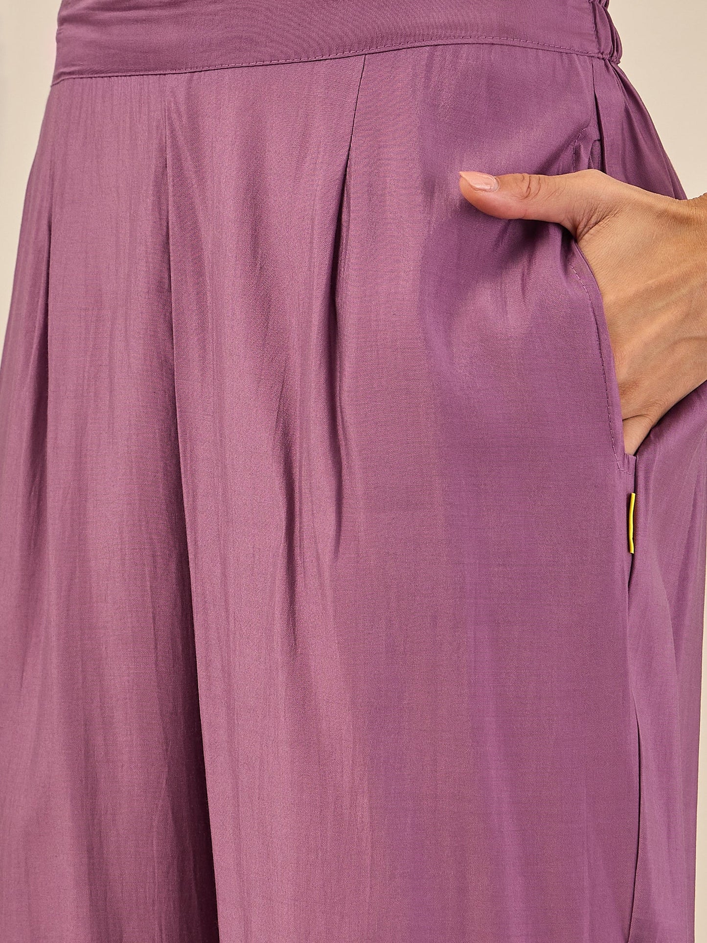 Damini Women's Embroidered Viscose Roman Silk Kurta Pant Set with Organza Dupatta Elegant Lightweight Ethnic Wear - FitVibe Fashion