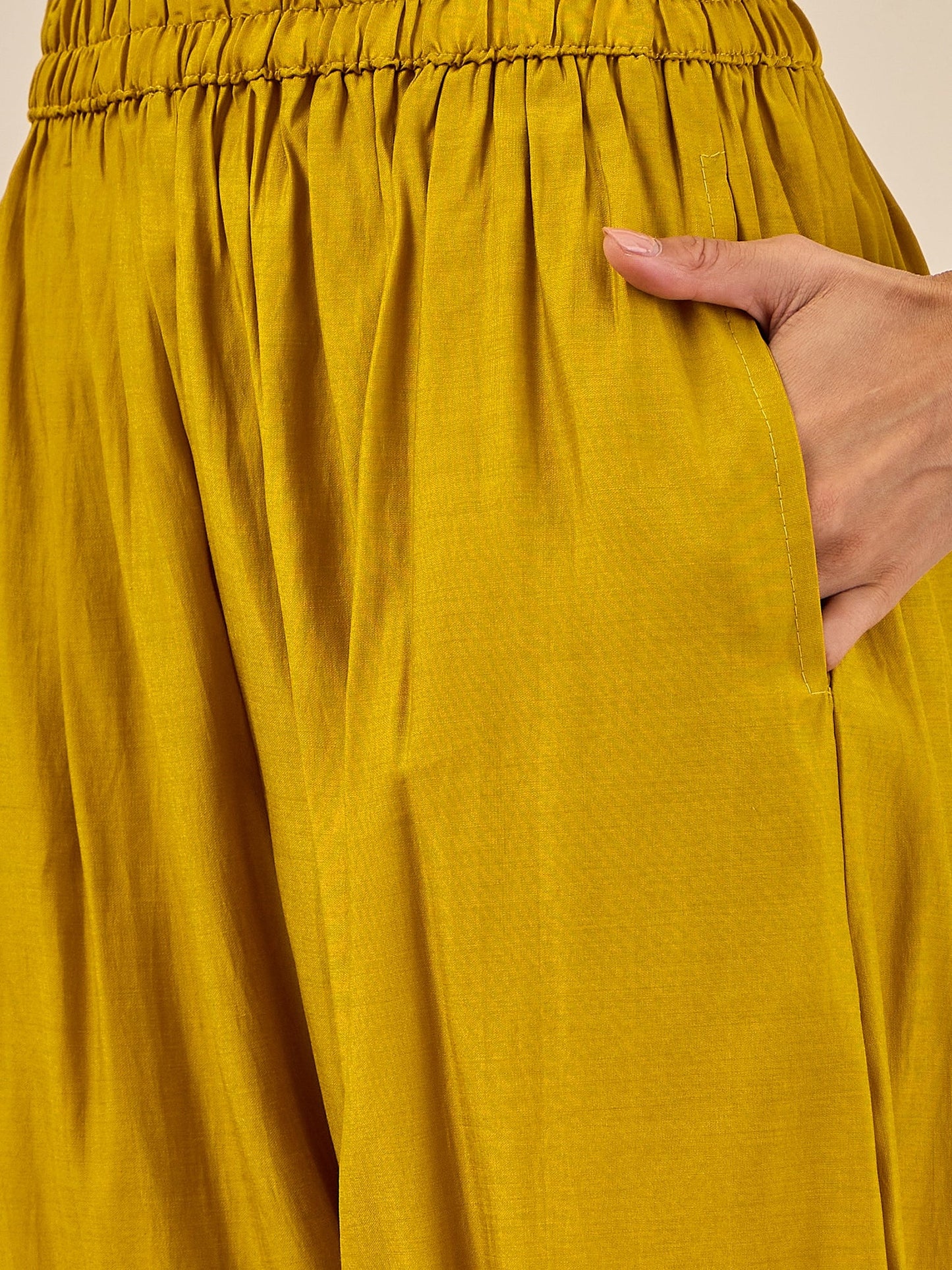 Ishita Women's Embroidered Viscose Roman Silk Kurta Pant Set with Organza Dupatta Elegant Lightweight Ethnic Wear - FitVibe Fashion