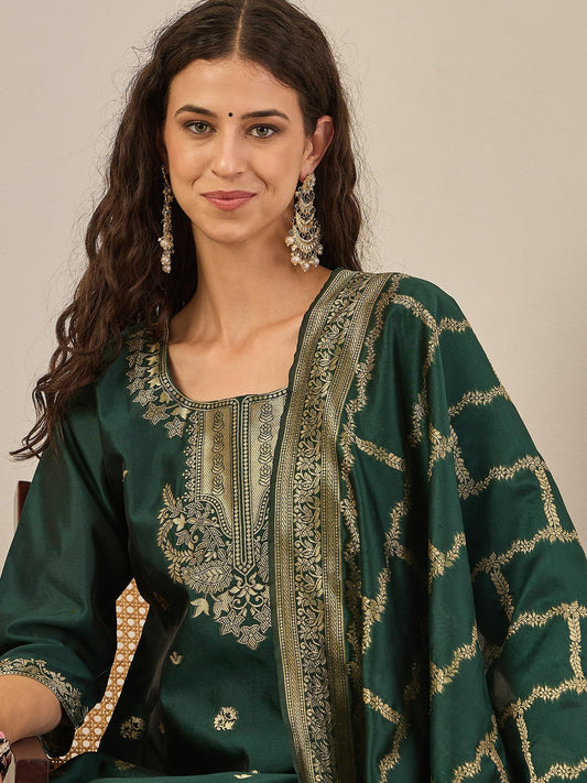 Divyaa Elegant Cotton Silk Kurta Set with Zari Work Ready to Wear Ethnic Outfit for Women - FitVibe Fashion