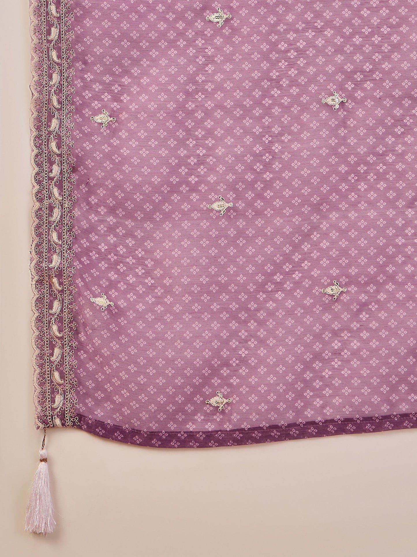 Rahi Mauve Embroidered Silk Blend Straight Suit With Orangza Dupatta Ready to Wear Ethnic Outfit - FitVibe Fashion