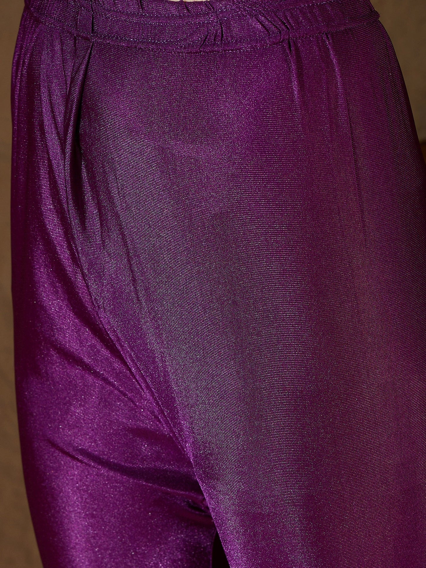 Neelangi Purple Women Kurta and Leggings Duppata Set Chanderi Modal Butti - FitVibe Fashion