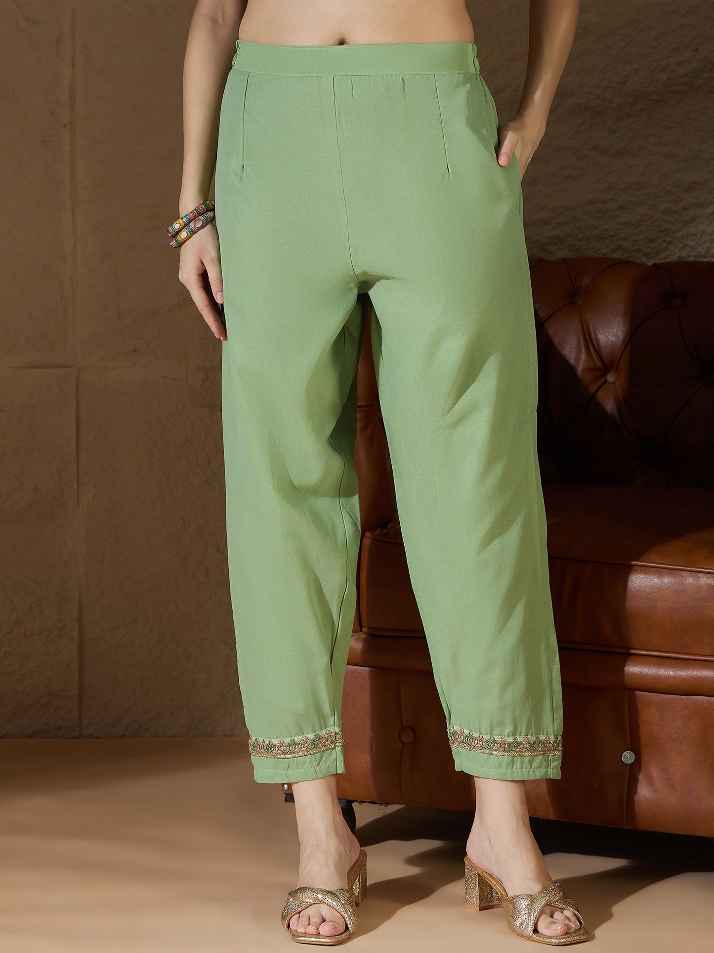 Ritu Women Kurta and Trouser Duppata Set With Embroidery Cotton Blend - FitVibe Fashion