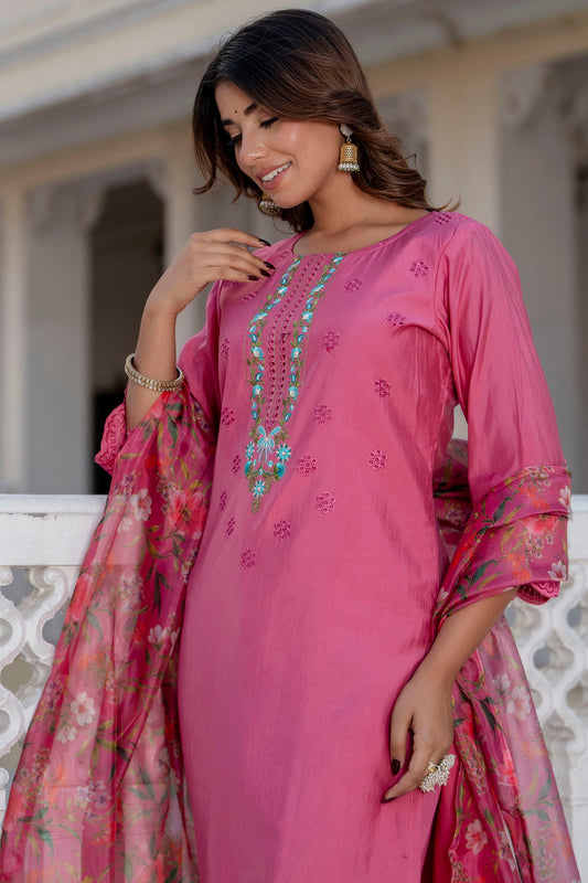 Samira Women Kurta and Pant Sets Viscose Roman Silk Fabric - FitVibe Fashion