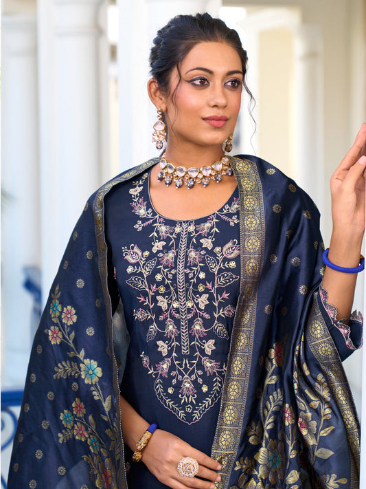 Women Kurta and Trouser Duppata Set Pure Viscose Silk - FitVibe Fashion