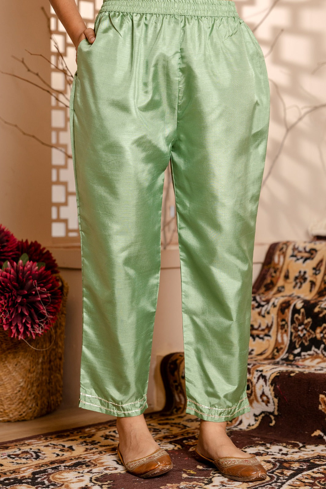 Durga Silk Blend Embroidered Kurta Set with Dupatta - FitVibe Fashion