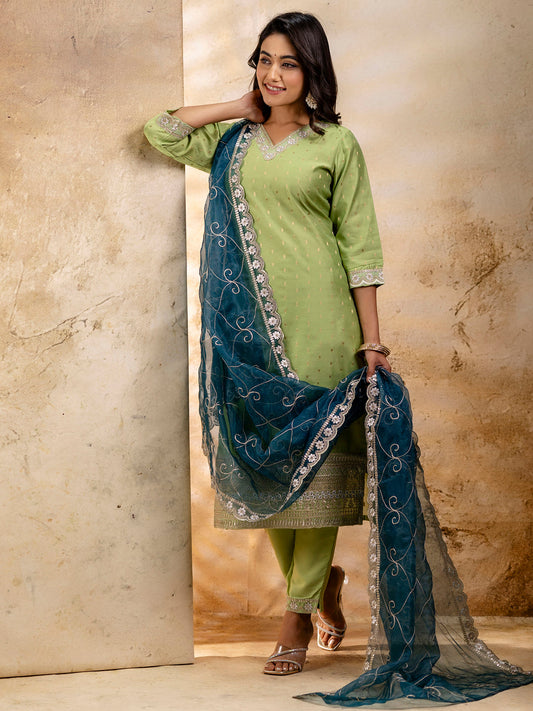 Chitralekha Chanderi Silk Blend Kurta Set - FitVibe Fashion