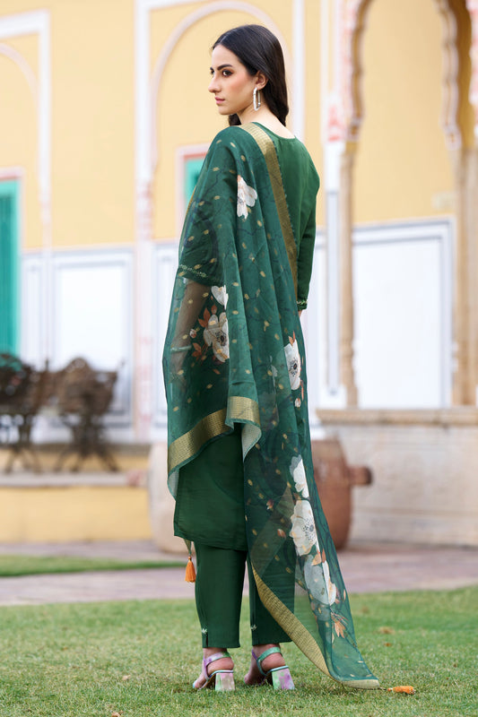 Sitara Women Kurta and Pant Sets Viscos Roman Silk Fabric - FitVibe Fashion
