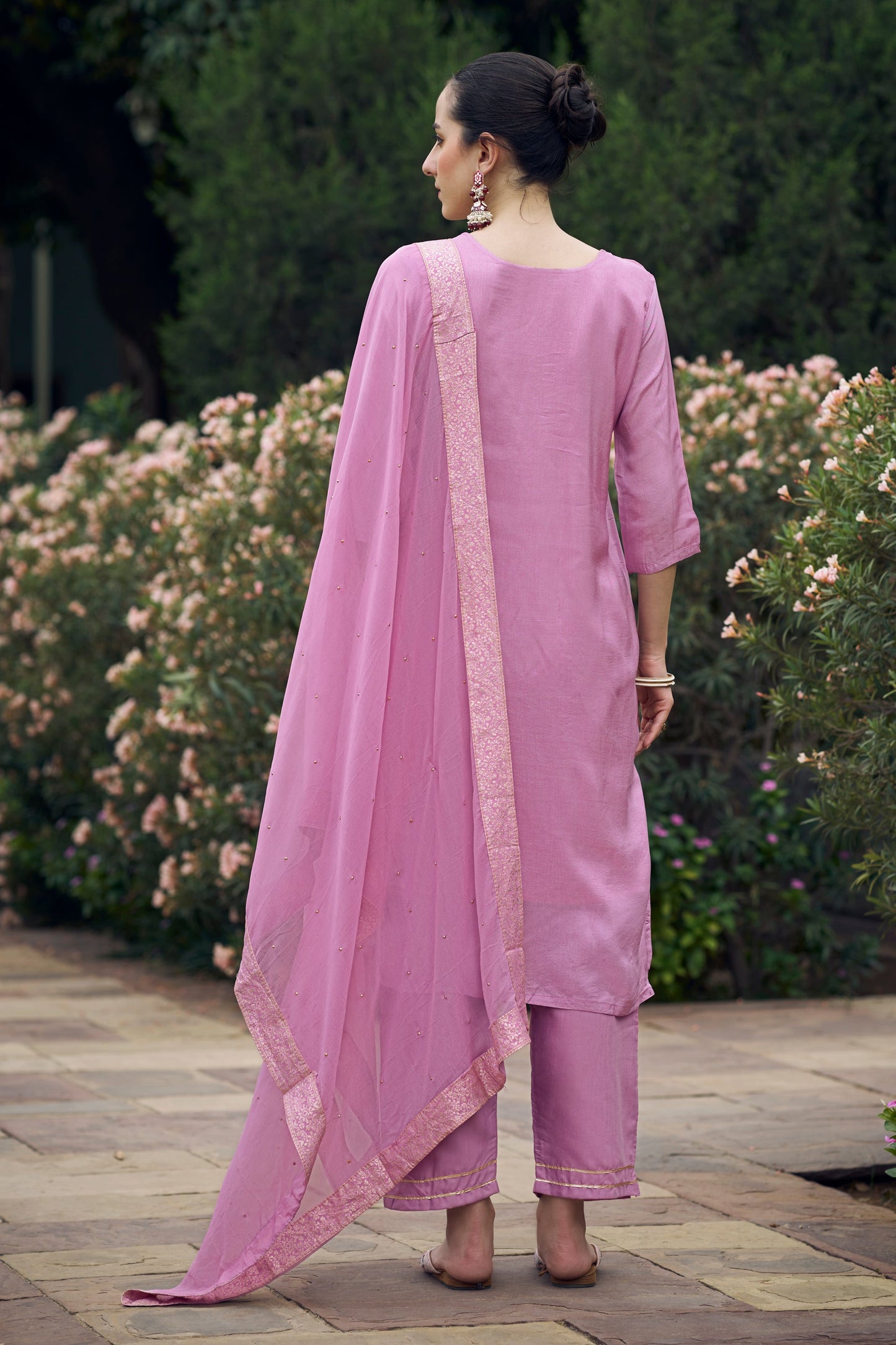 Prakriti Women Kurta and Pant Sets Dupatta Viscose Rayon Silk Blend with Handwork - FitVibe Fashion