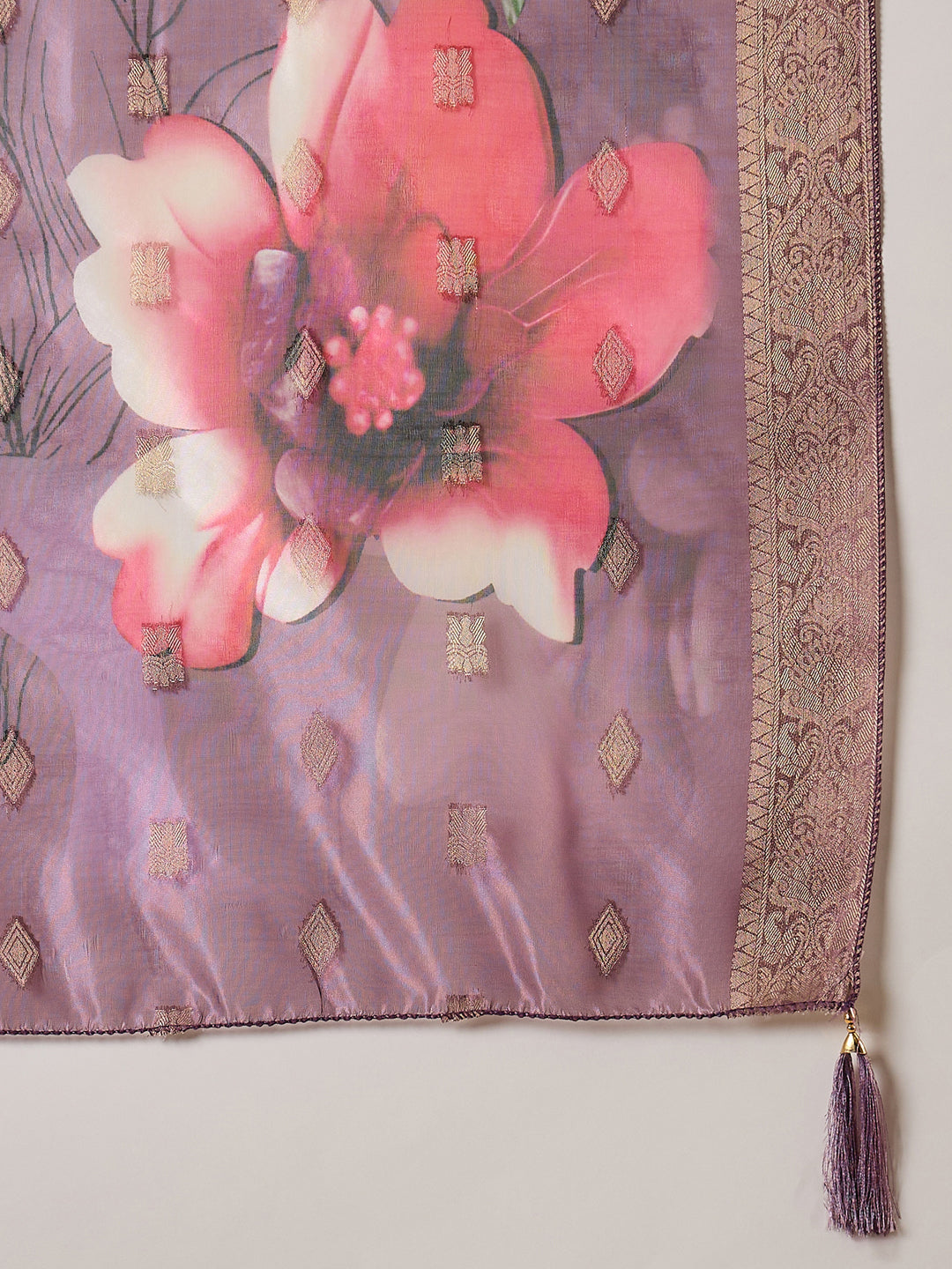 Braahmi Lavender Embroidery Straight Kurta Pant with Dupatta Suits - FitVibe Fashion