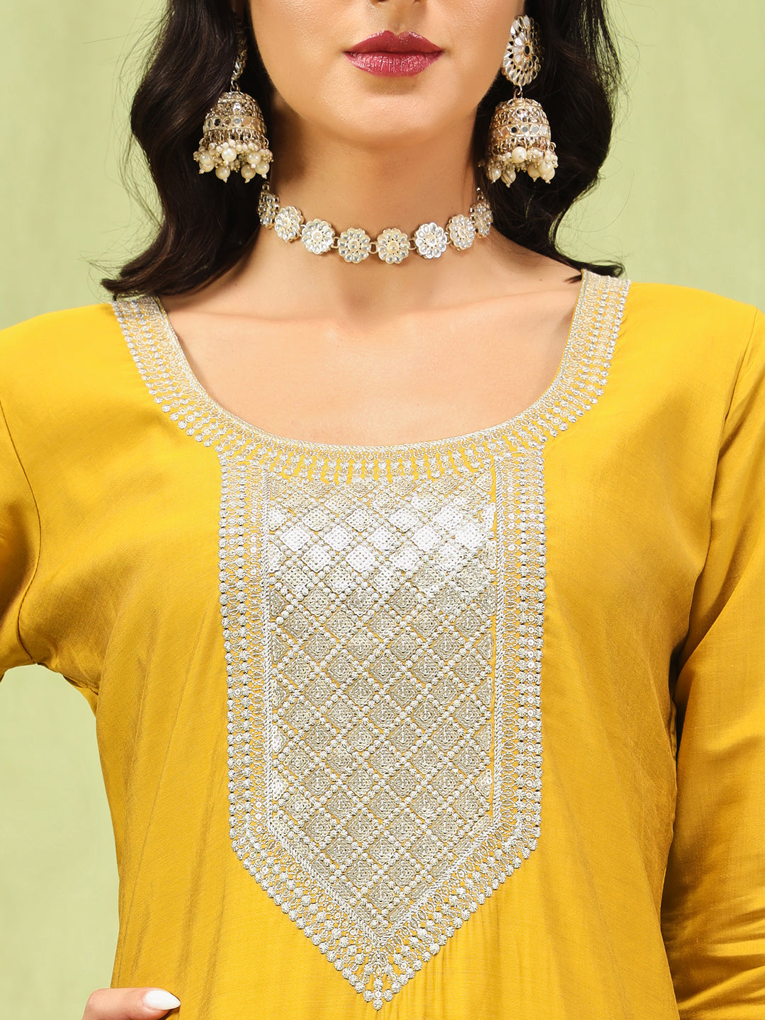 Bharthi Women’s Viscose Roman Silk Embroidery Straight Kurta Pant with Dupatta Set - FitVibe Fashion