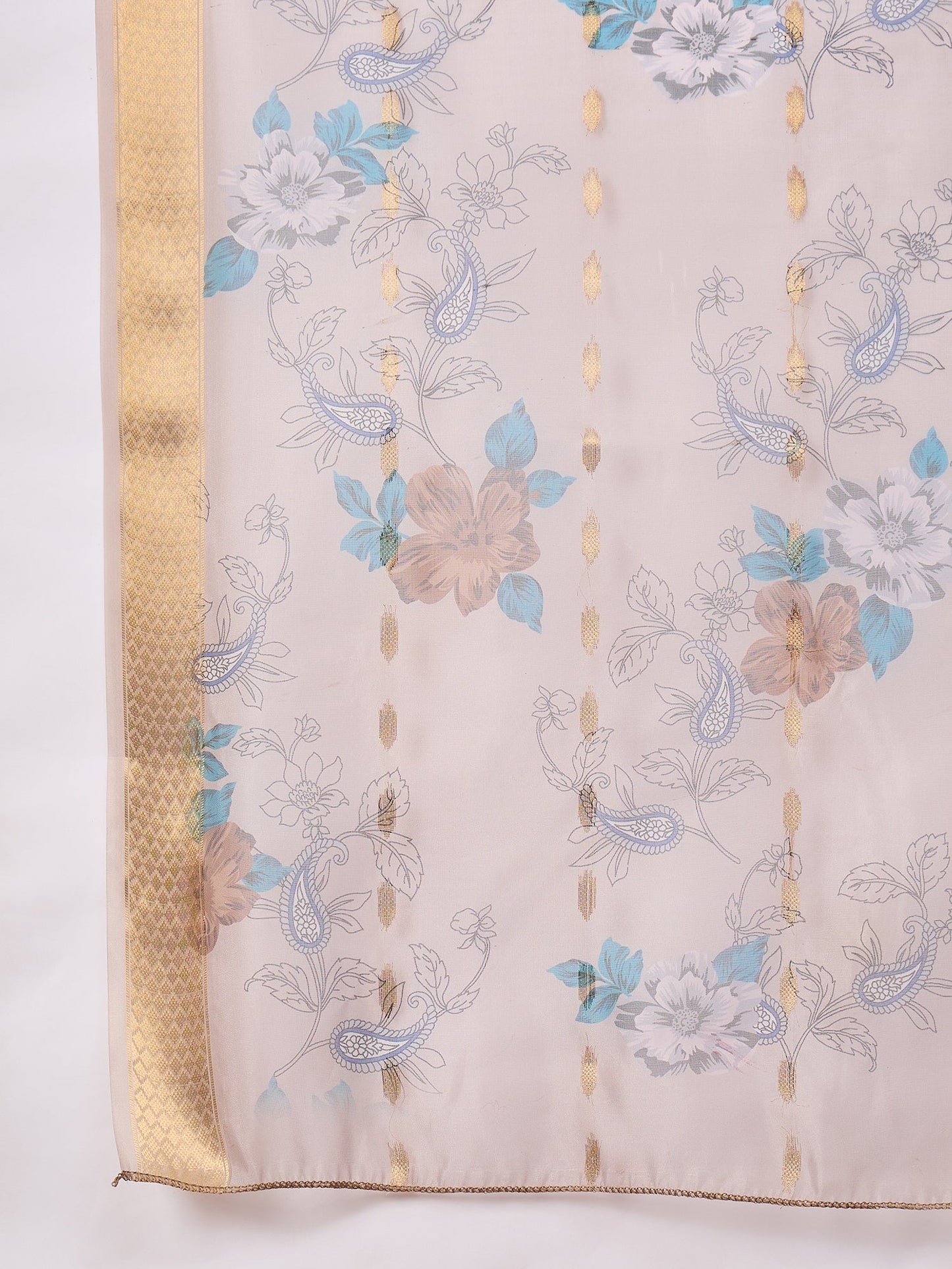 Jhalak Beige Women Silk Blend Kurta and Trousers Pant Set - FitVibe Fashion