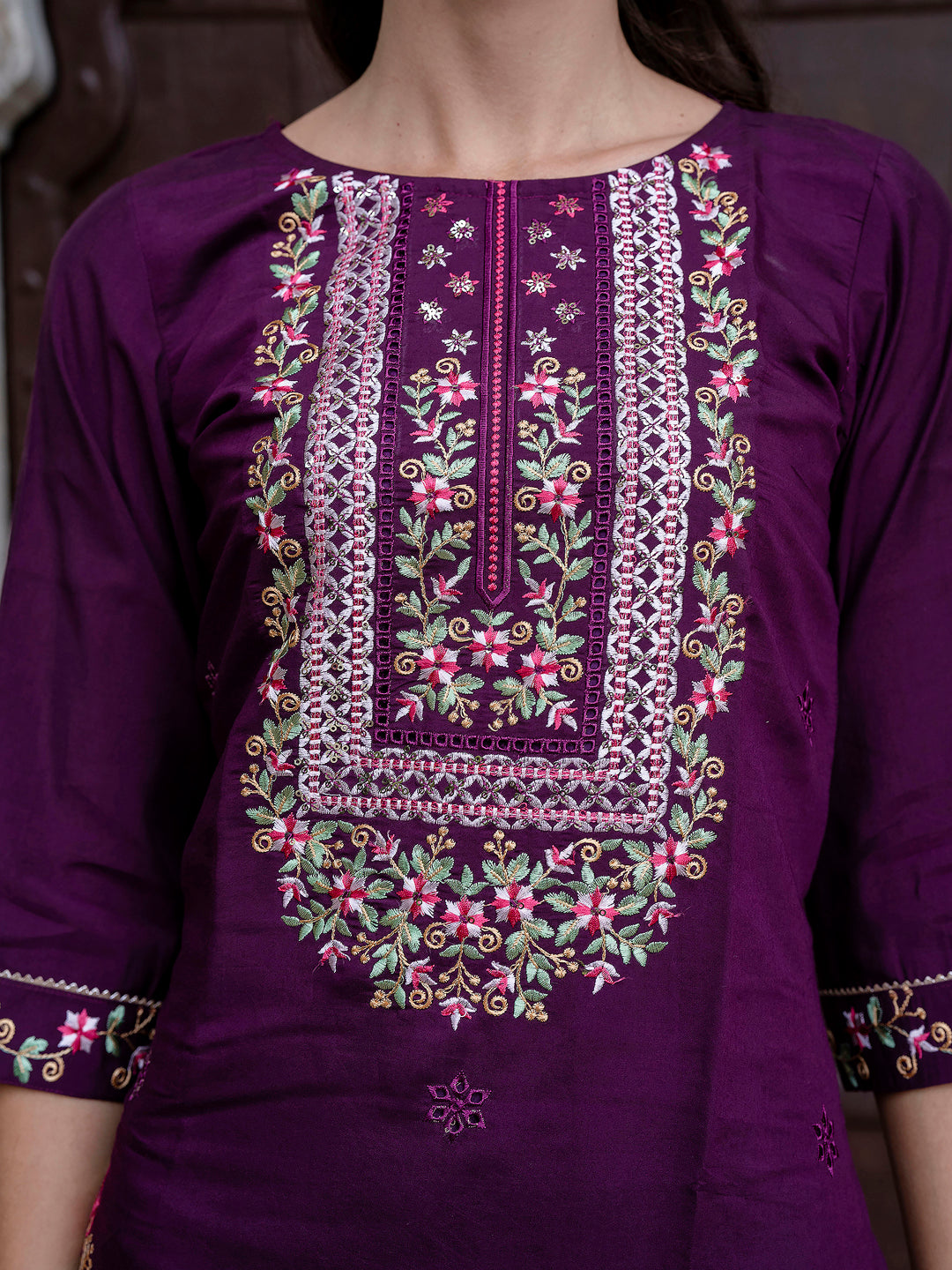 Women Silk Blend Kurta Pant Dupatta Set - FitVibe Fashion