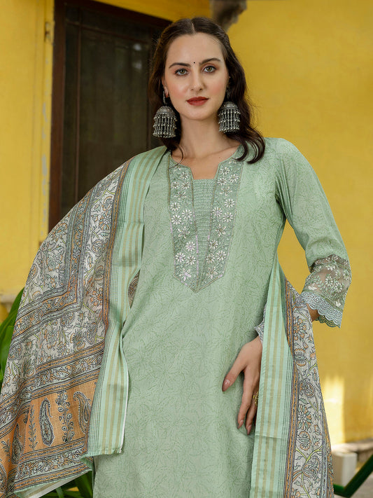 Women Silk Blend Kurta Pant Dupatta Set - FitVibe Fashion