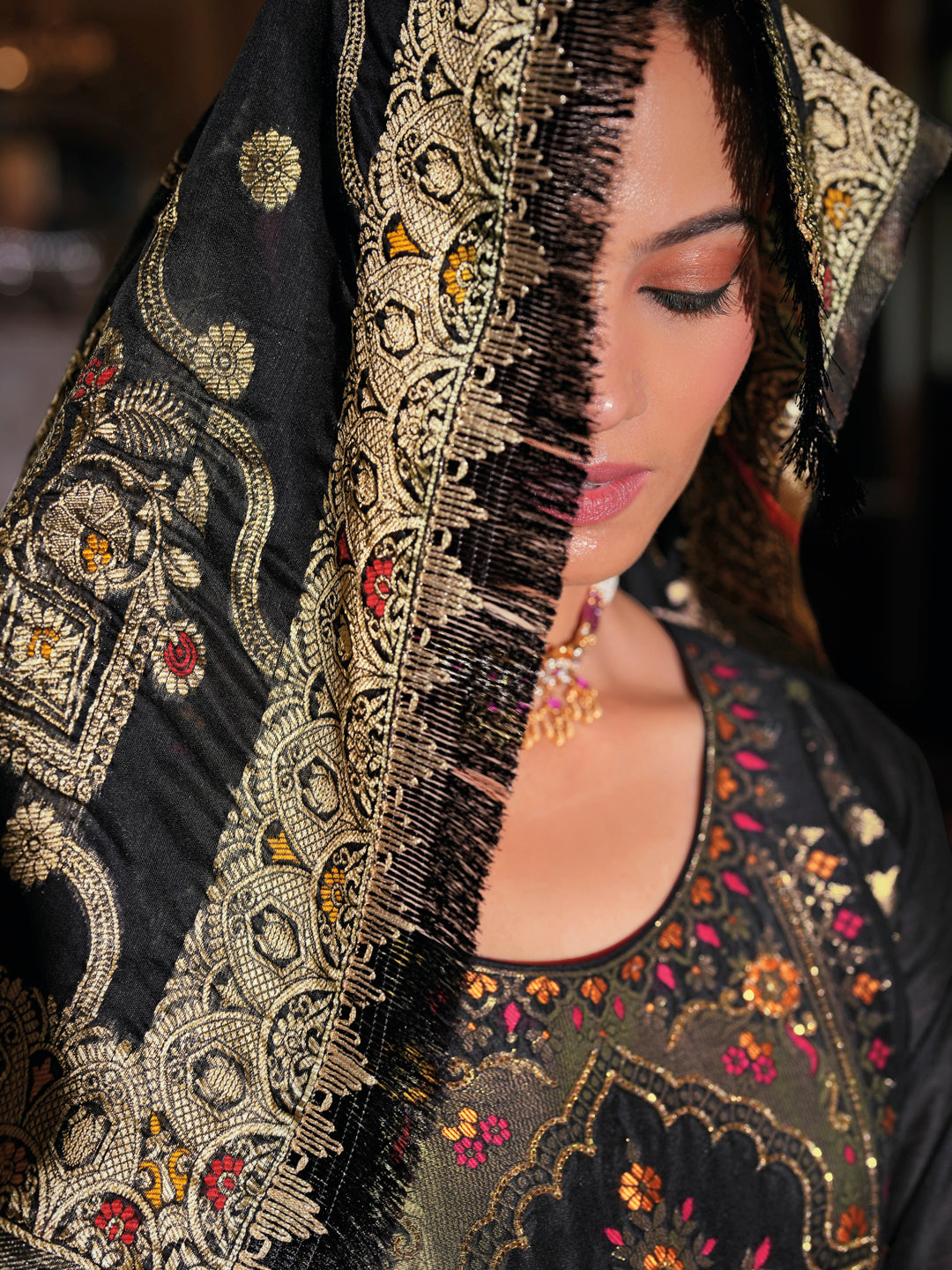 Women Silk Blend Kurta Pant Dupatta Set - FitVibe Fashion