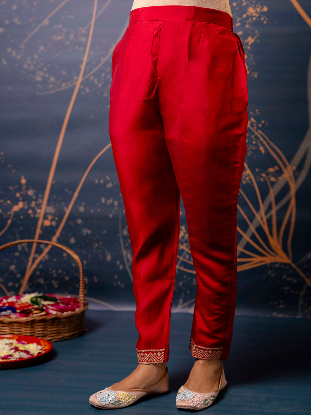 Women Kurta and Pant Sets Silk Blend Fabric - FitVibe Fashion