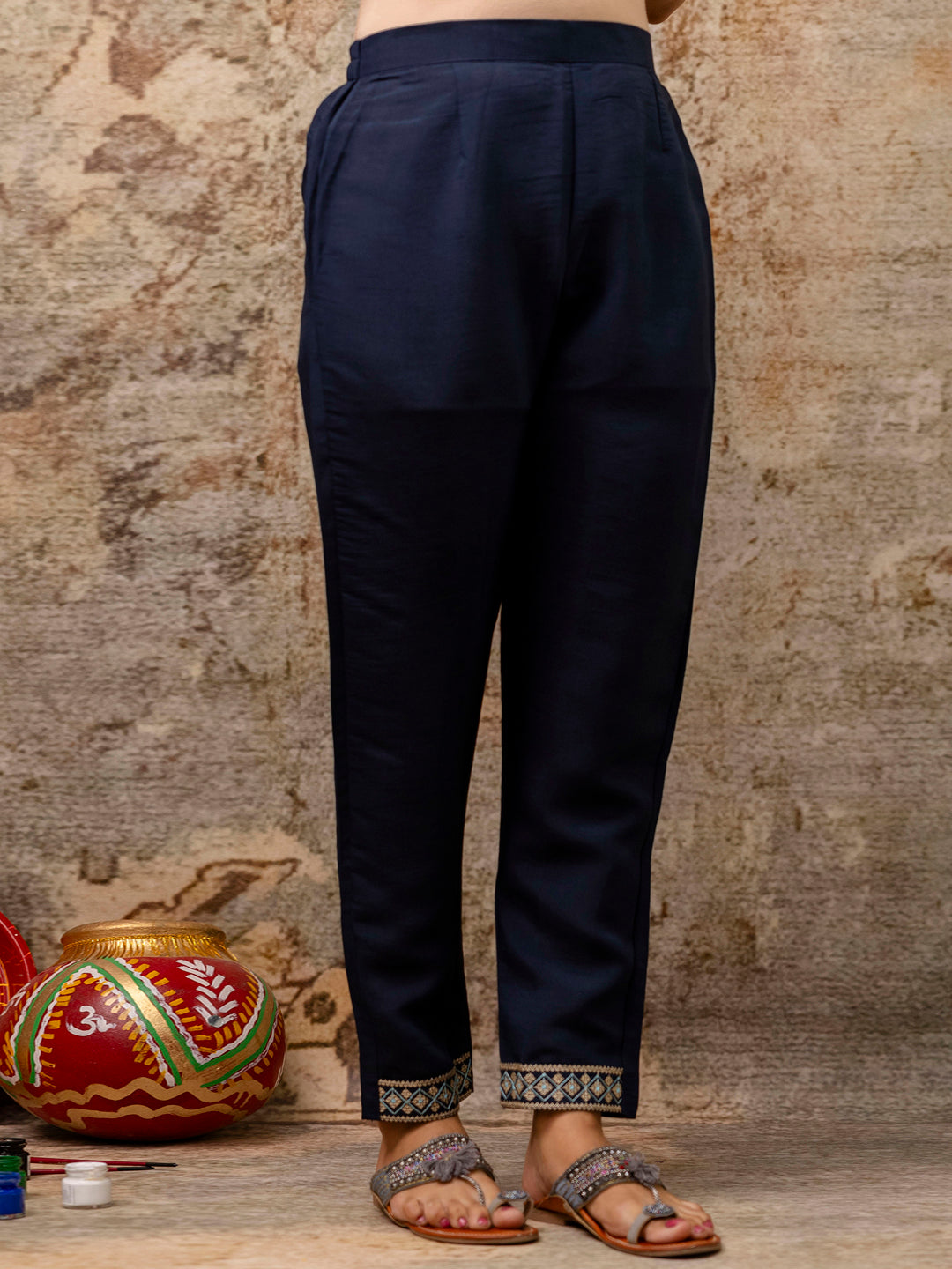 Women Kurta and Pant Sets Silk Blend Fabric - FitVibe Fashion