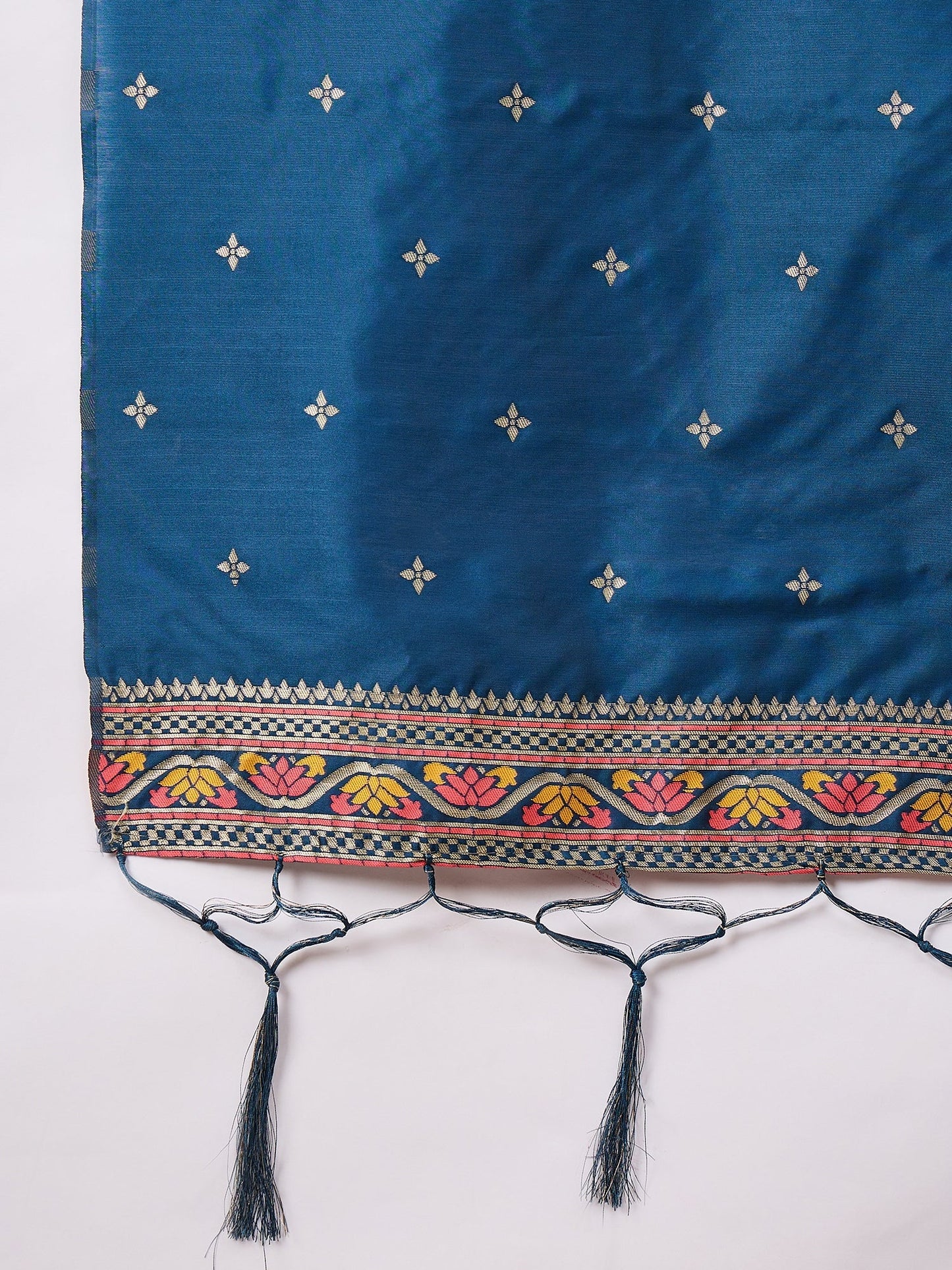 Kahani Women Teal Yoke Design Silk Blend Straight Suit With Dupatta - FitVibe Fashion