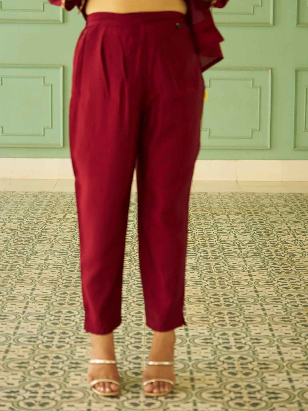 Aarohi Beads Embroidered Maroon Women Kurta Sets With Dupatta Straight Suits