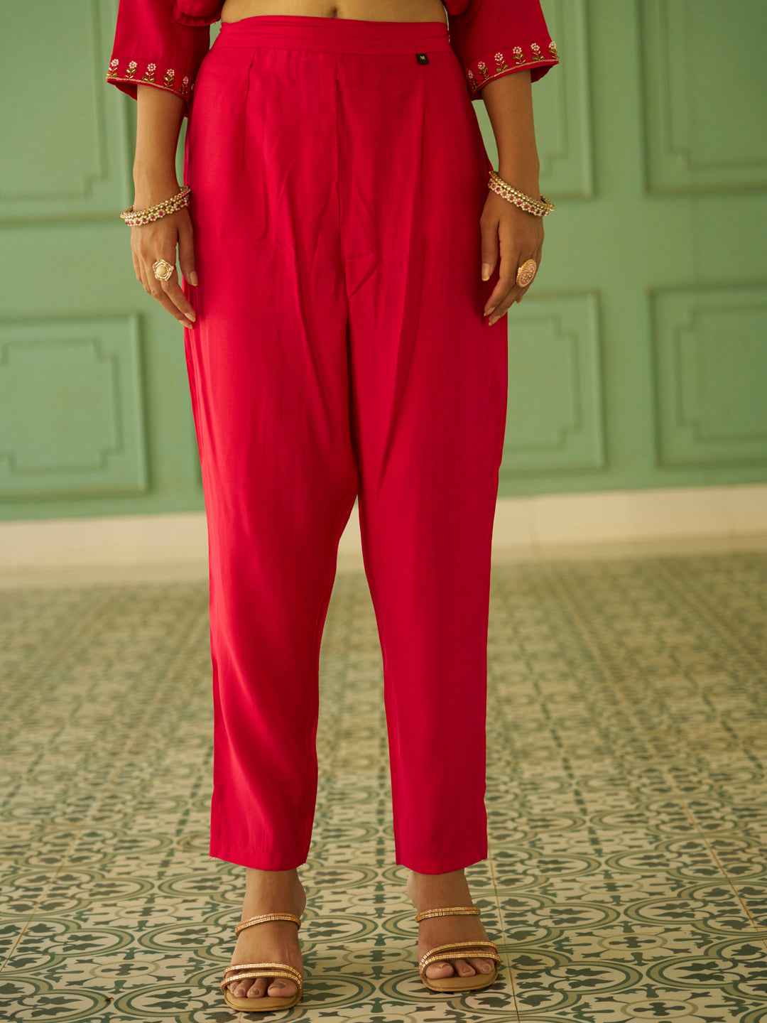 Aarohi Beads Embroidered Pink Women Kurta Sets With Dupatta Straight Suits