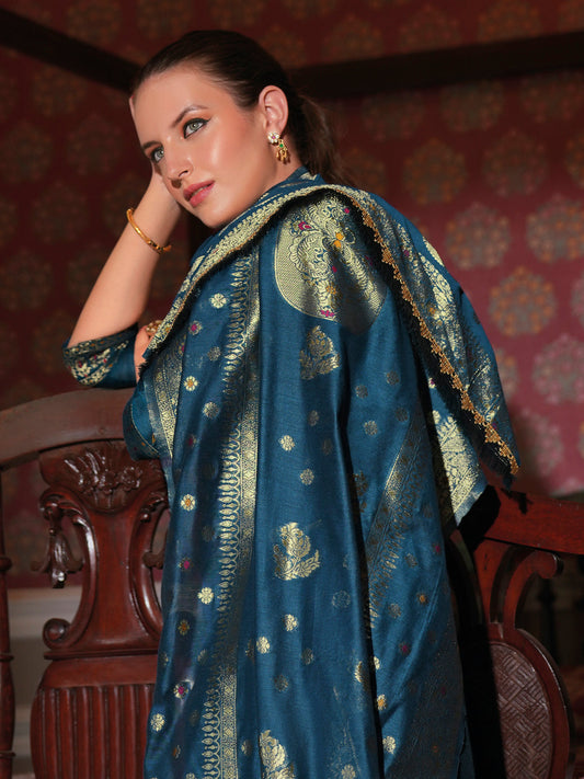 Women Silk Blend Kurta Pant Dupatta Set - FitVibe Fashion