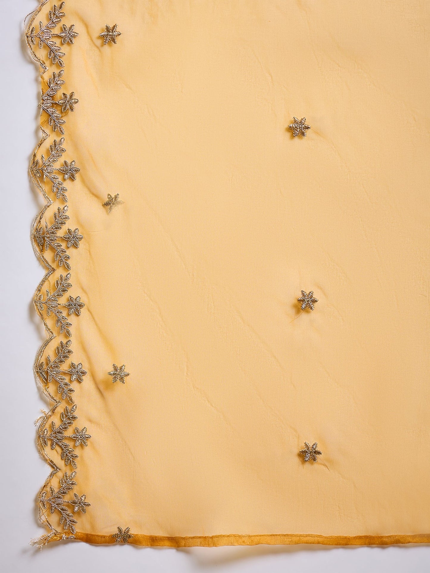 Heer Mustard Floral Embroidered Thread Work Kurta with Palazzo & Dupatta Suits - FitVibe Fashion