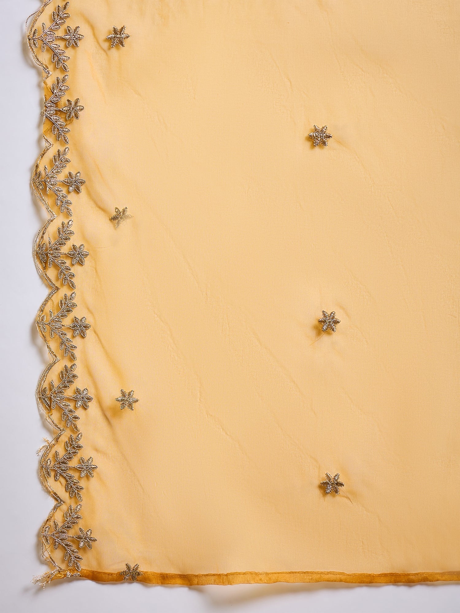 Heer Mustard Floral Embroidered Thread Work Kurta with Palazzo & Dupatta Suits - FitVibe Fashion