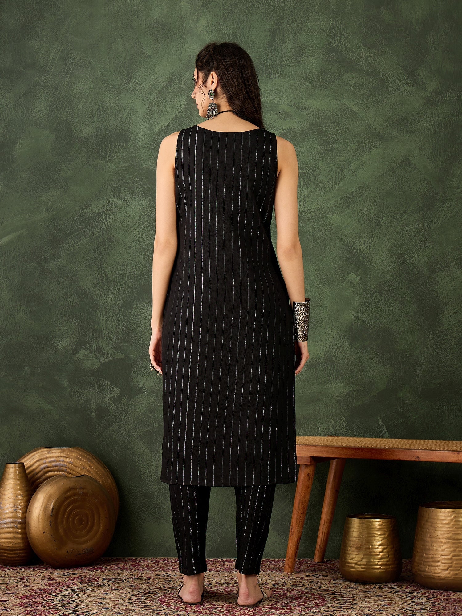 Samara Women's Office, Festive Wear Silk Blend Straight Kurta & Pant, Co-ord Set - FitVibe Fashion