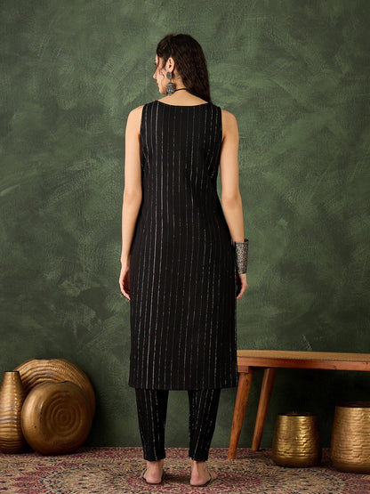 Samara Women's Office, Festive Wear Silk Blend Straight Kurta & Pant, Co-ord Set - FitVibe Fashion