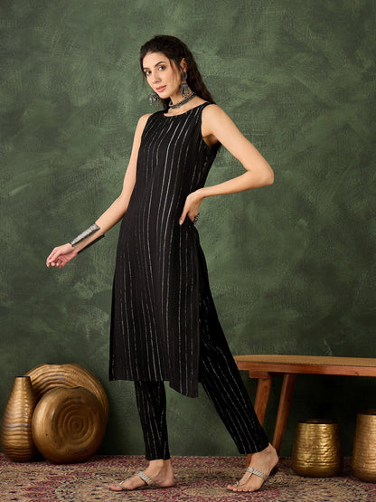 Samara Women's Office, Festive Wear Silk Blend Straight Kurta & Pant, Co-ord Set - FitVibe Fashion