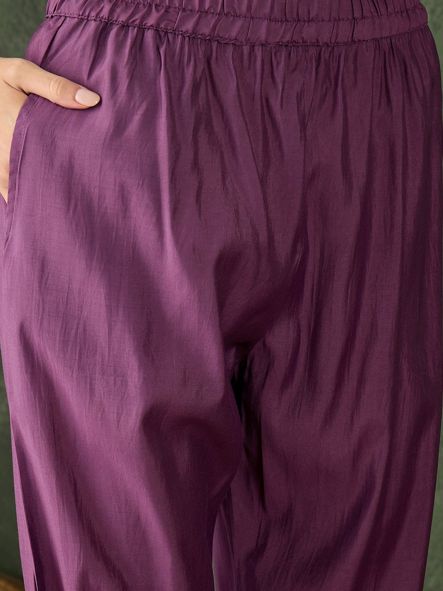 Roop Lavender Solid Silk Blend Straight Suit With Dupatta - FitVibe Fashion