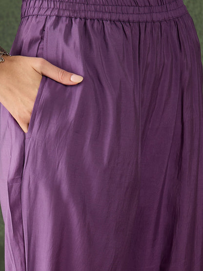 Mahi Solid Floral Embroidered Straight Fit Kurta with Pant & Dupatta - FitVibe Fashion