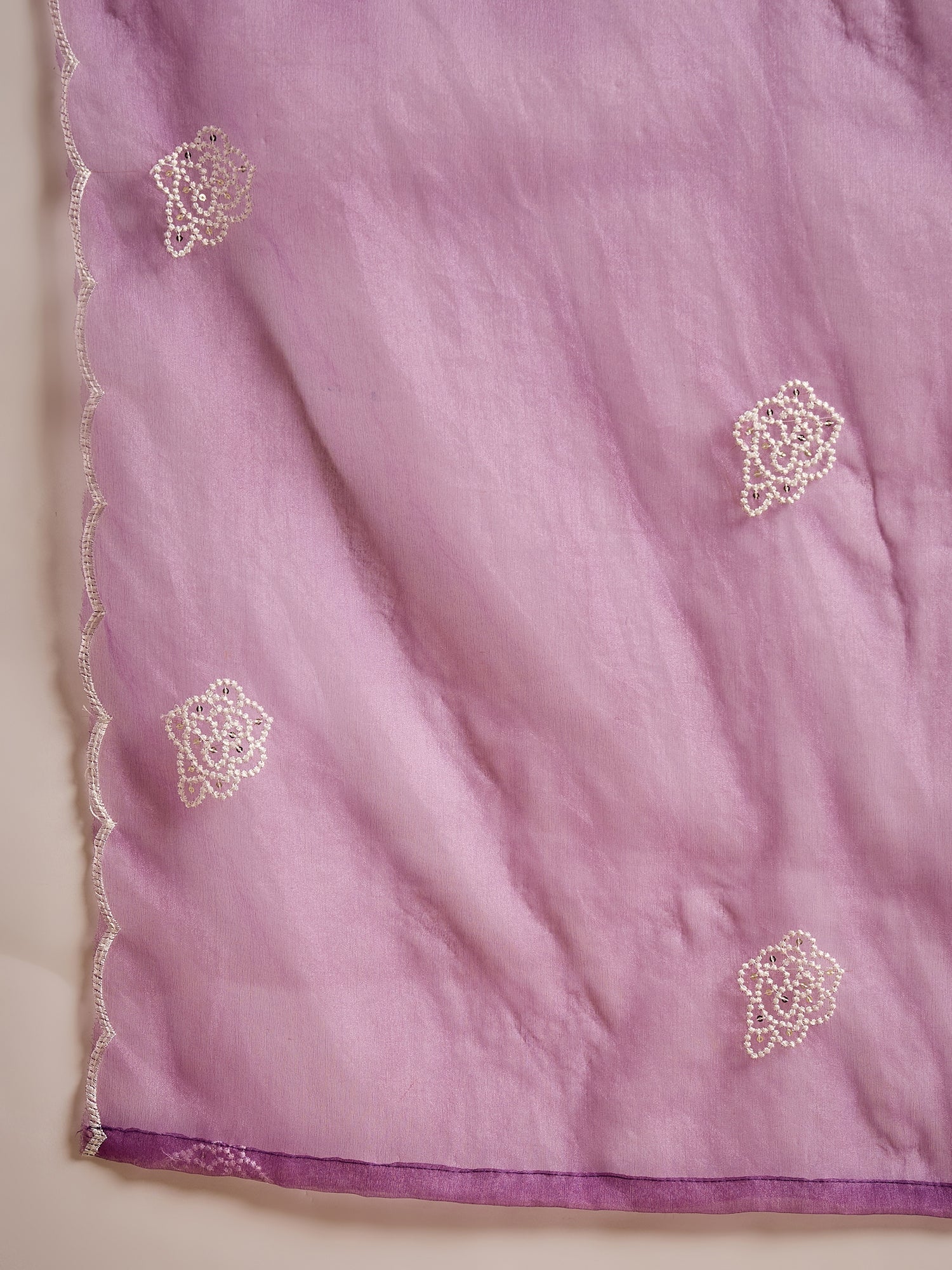 Mahi Solid Floral Embroidered Straight Fit Kurta with Pant & Dupatta - FitVibe Fashion