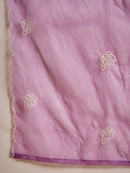 Mahi Solid Floral Embroidered Straight Fit Kurta with Pant & Dupatta - FitVibe Fashion