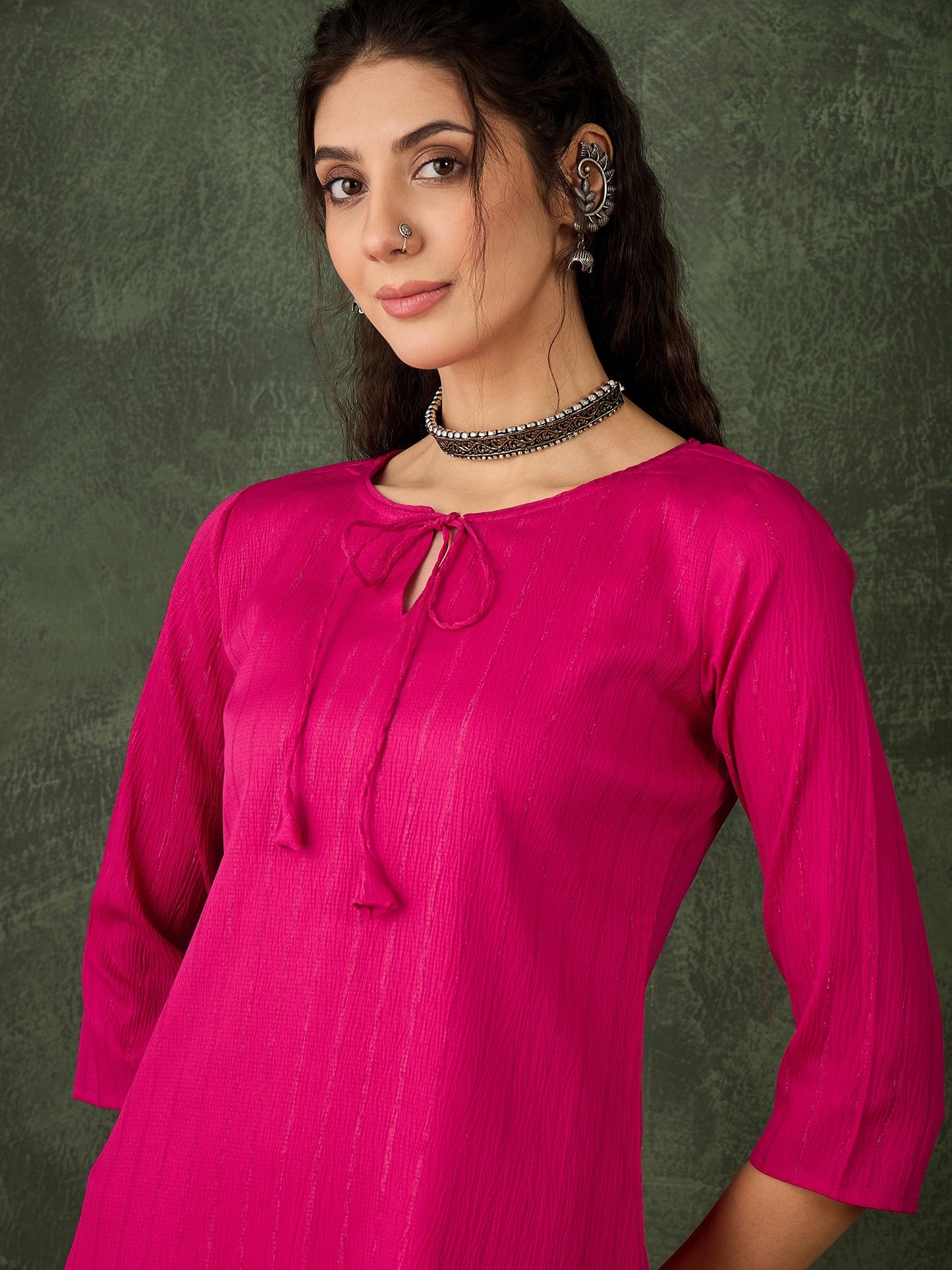 Samara Women's Office, Festive Wear Rani Straight Kurta & Pant, Co-ord Set - FitVibe Fashion