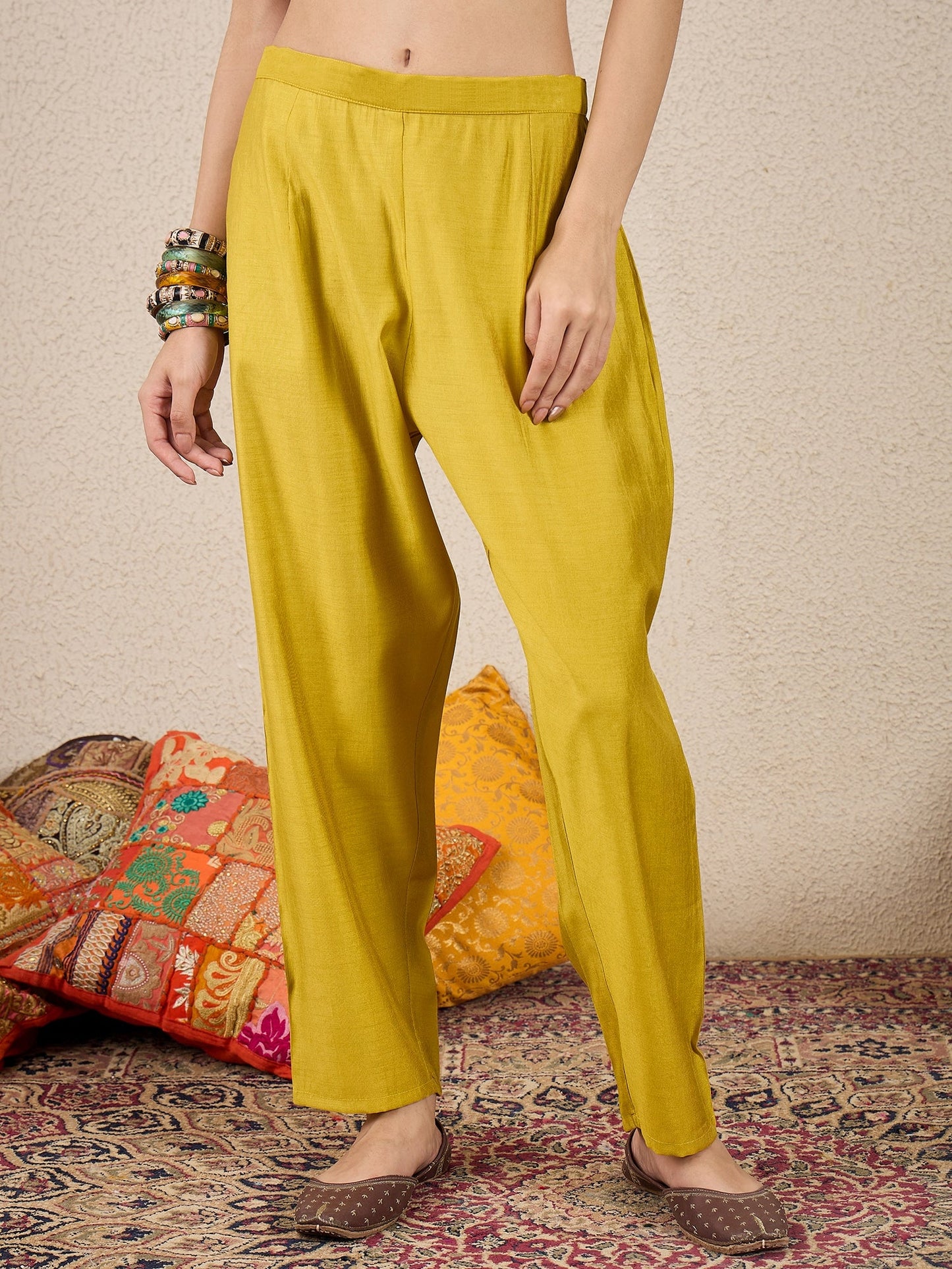 Suhani Yellow Silk Blend Women Ethnic Suit Sets - FitVibe Fashion