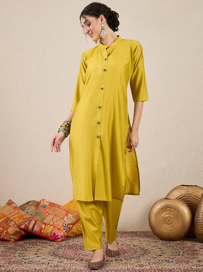 Suhani Yellow Silk Blend Women Ethnic Suit Sets - FitVibe Fashion