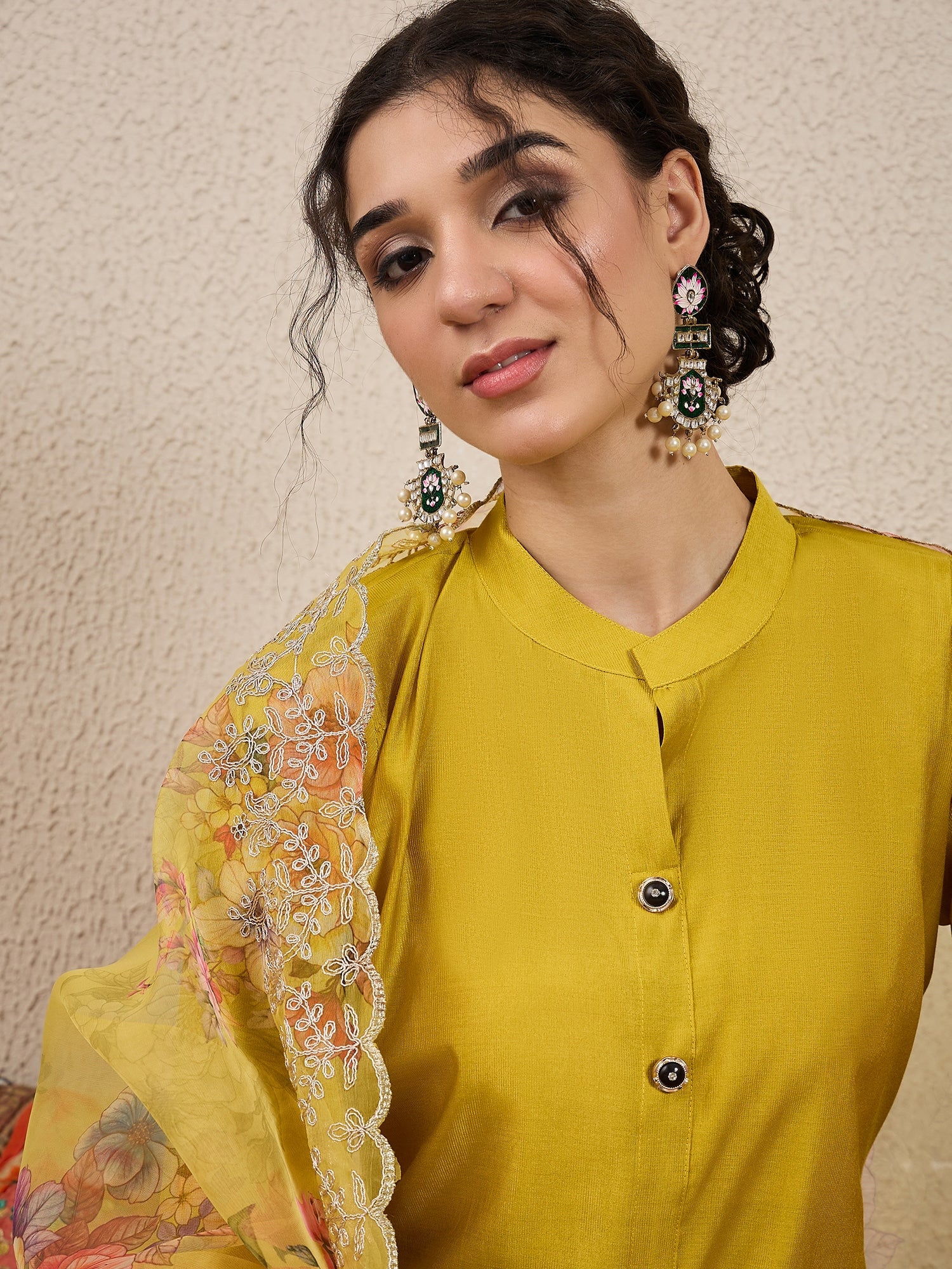 Suhani Yellow Silk Blend Women Ethnic Suit Sets - FitVibe Fashion