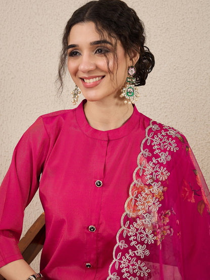 Suhani Rani Pink Silk Blend Women Ethnic Suit Sets - FitVibe Fashion