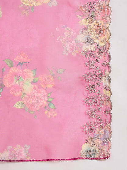 Suhani Rani Pink Silk Blend Women Ethnic Suit Sets - FitVibe Fashion