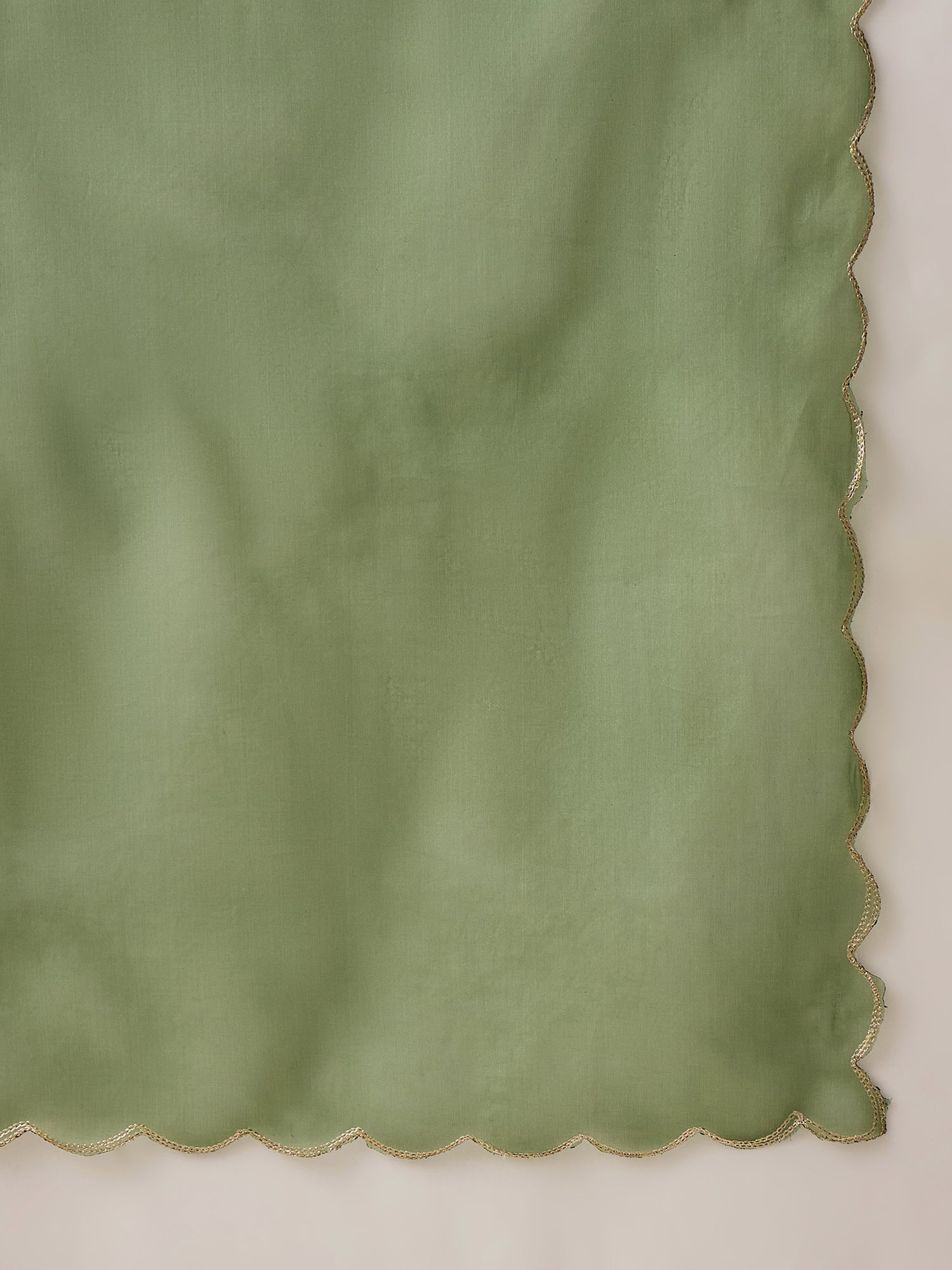 Golden Husk Mehndi Embroidered Silk Blend Anarkali Suit Set With Dupatta - FitVibe Fashion