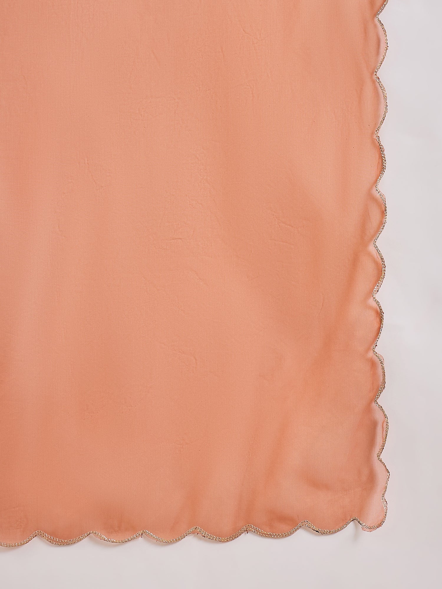 Golden Husk Peach Embroidered Silk Blend Anarkali Suit Set With Dupatta - FitVibe Fashion