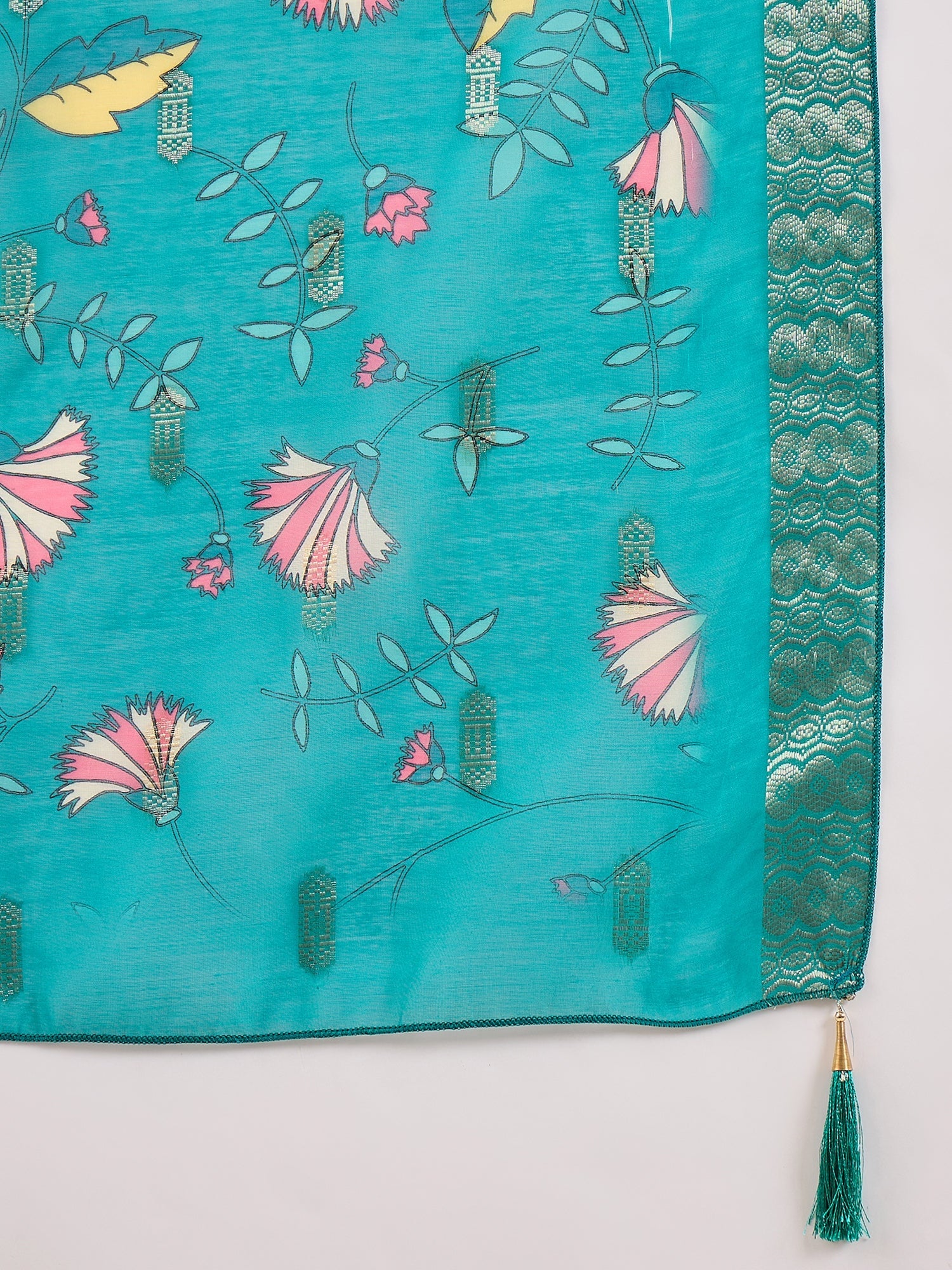 Nazakat Rama Kurta and Pant Dupatta Set - FitVibe Fashion