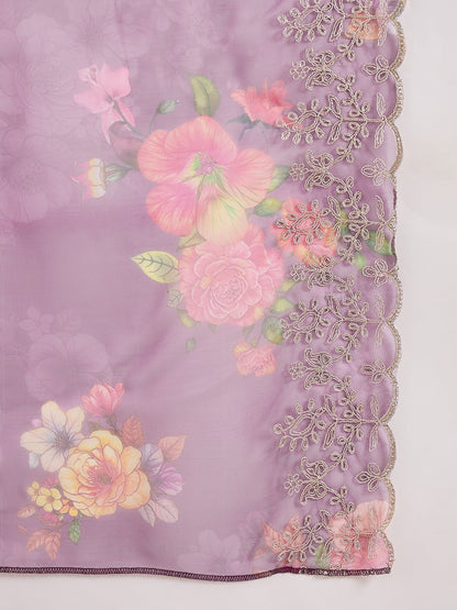 Suhani Purple Silk Blend Women Ethnic Suit Sets - FitVibe Fashion