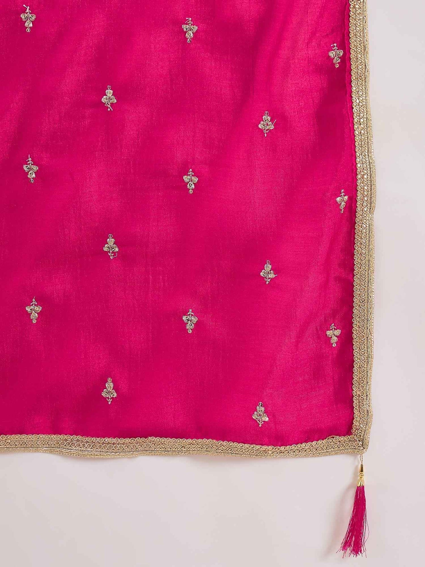 Adrika Pink Women Embroidery Anarkali Kurta Pant and Dupatta Sets