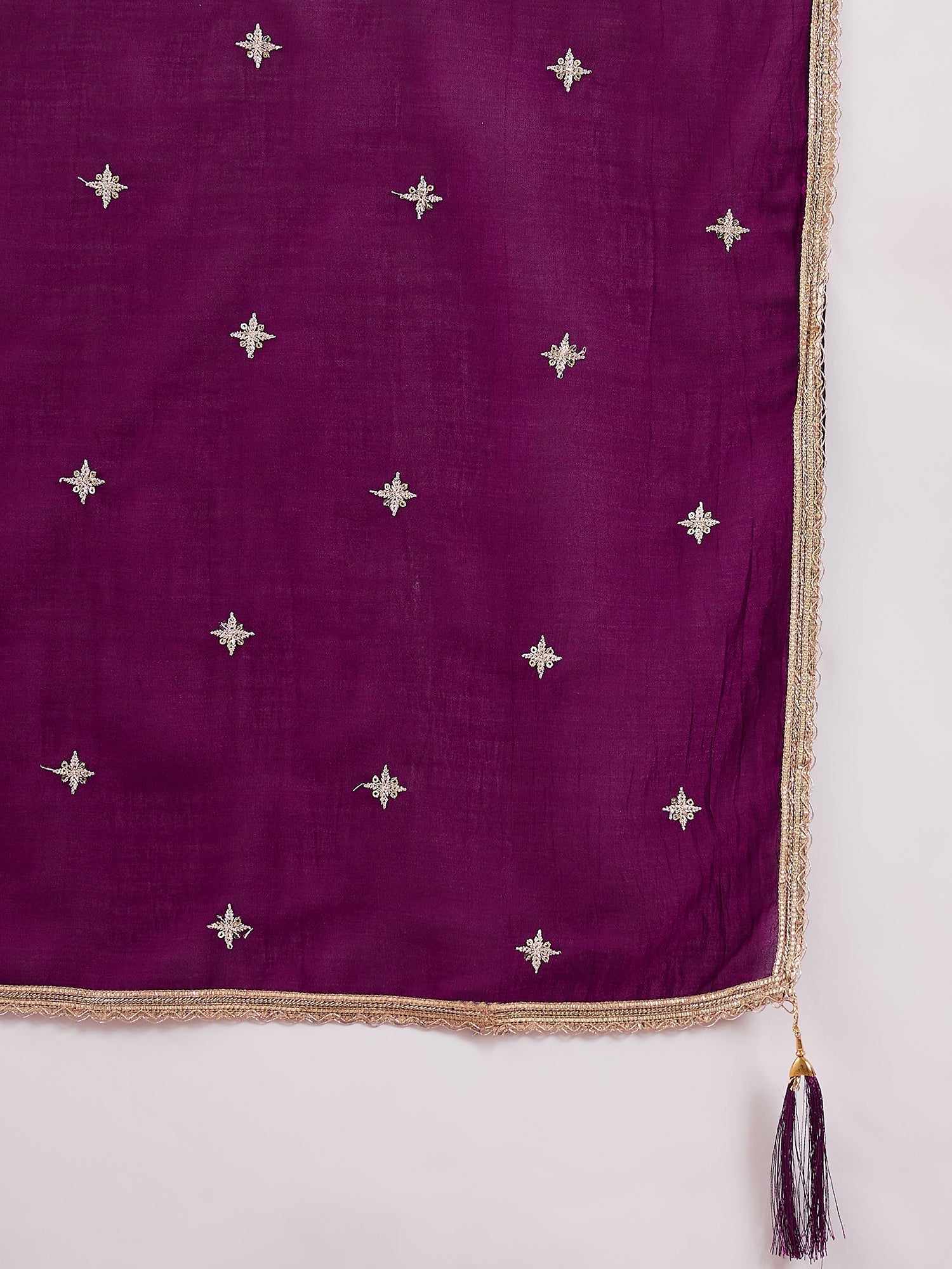 Ziva Women Anarkali Kurta and Pant Dupatta Sets Silk Blend Fabric with Embroidery - FitVibe Fashion